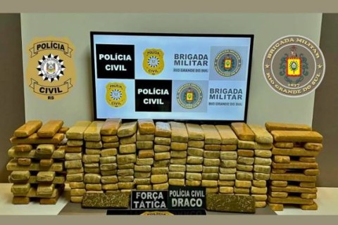 Mais de 100kg de maconha foram apreendidos em ação da BM e PC, no interior de Santo Cristo